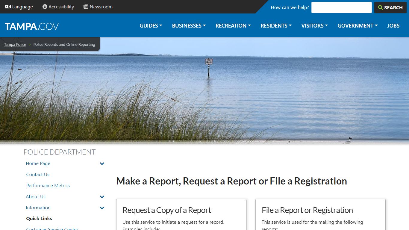 Police Records and Online Reporting | City of Tampa